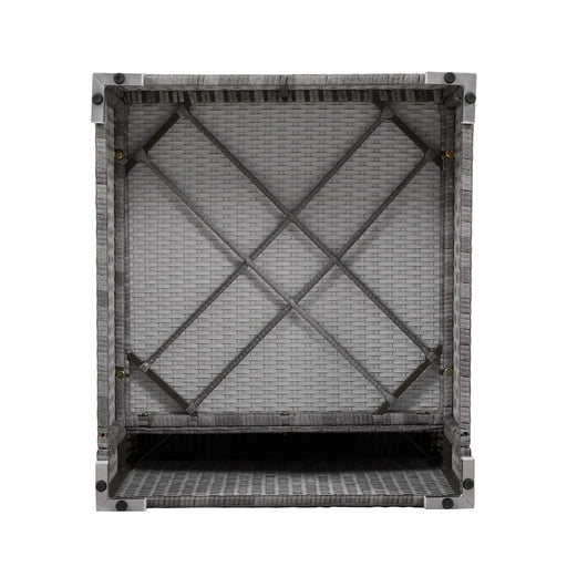 Elegant Patio Furniture Set Outdoor Daybed Rattan Sectional with Cushions and Center Table, Grey, Iron + Rattan Default -DTYStore