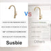 Elegant Single Handle Stainless Steel Pull Out Kitchen Faucet Brushed Gold with High-Arch Spout - DTY Store