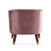 Elegant Upholstered Barrel Accent Chair with Wooden Legs in Blush Velvet Default -DTYStore