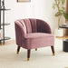Elegant Upholstered Barrel Accent Chair with Wooden Legs in Blush Velvet Default -DTYStore