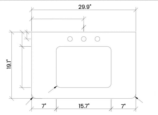 Elena-30F-308T Striped Black Oak Bathroom Vanity WITHOUT Sink, Freestanding Bathroom Cabinet for Modern Bathroom, Pre-assembled Default -DTYStore