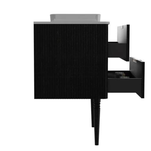 Elena 30 Modern Bathroom Vanity with Sink, Black Luxury Bathroom Vanity with Ample Storage, 2 Soft Close Drawers, 2 in 1 Floating or Freestanding Design, Pre-Assembled Default -DTYStore