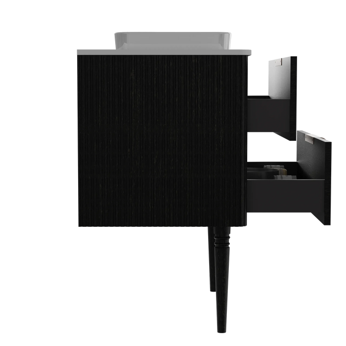 Elena 30 Modern Bathroom Vanity with Sink, Black Luxury Bathroom Vanity with Ample Storage, 2 Soft Close Drawers, 2 in 1 Floating or Freestanding Design, Pre-Assembled Default -DTYStore