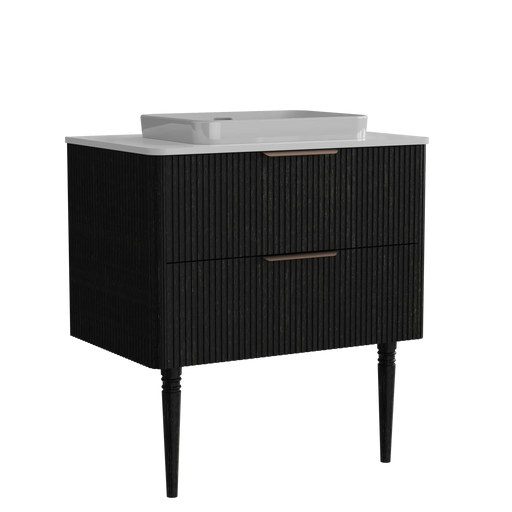 Elena 30 Modern Bathroom Vanity with Sink, Black Luxury Bathroom Vanity with Ample Storage, 2 Soft Close Drawers, 2 in 1 Floating or Freestanding Design, Pre-Assembled Default -DTYStore