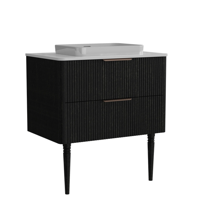 Elena 30 Modern Bathroom Vanity with Sink, Black Luxury Bathroom Vanity with Ample Storage, 2 Soft Close Drawers, 2 in 1 Floating or Freestanding Design, Pre-Assembled Default -DTYStore