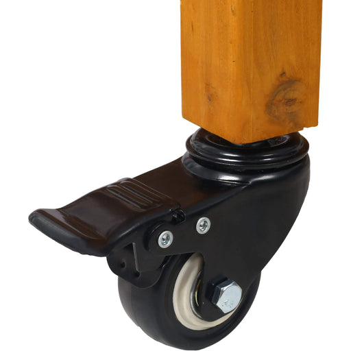 Elevated 8 Pocket Herb Garden Bed, Mobile Raised Customizable Wood Planter for Herbs, Vegetables, Flowers w/ Lockable Wheels, Storage Shelf, Drainage Holes Default -DTYStore