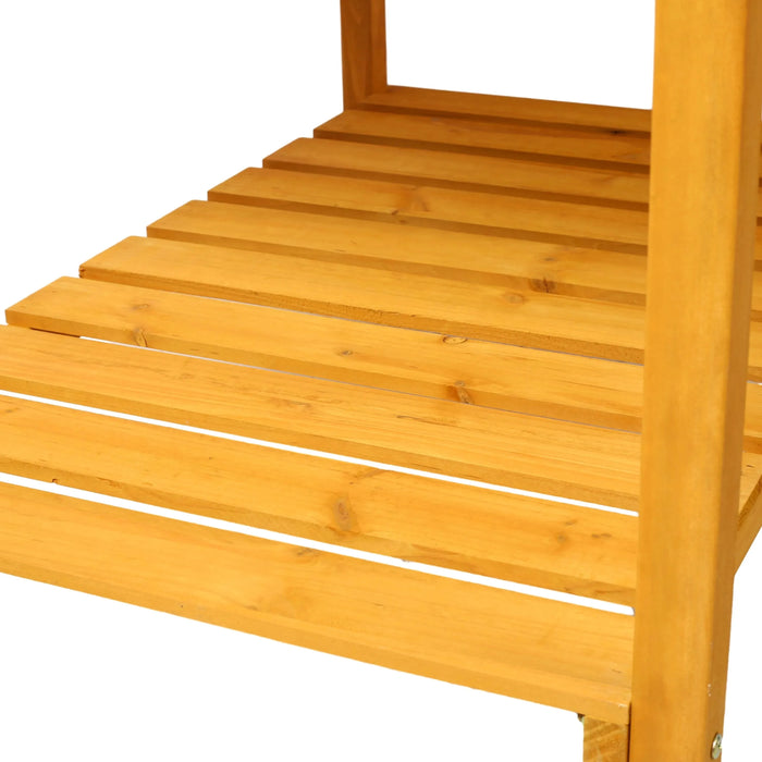 Elevated 8 Pocket Herb Garden Bed, Mobile Raised Customizable Wood Planter for Herbs, Vegetables, Flowers w/ Lockable Wheels, Storage Shelf, Drainage Holes Default -DTYStore