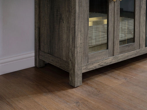 Ellington 70'W Gray Walnut Finish Fireplace TV Stand Console with Heater, LED Light, Cabinets, Shelves - DTY Store