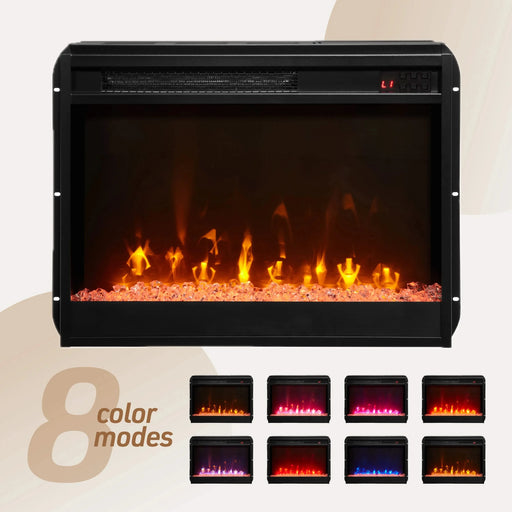 Ellington 70'W Gray Walnut Finish Fireplace TV Stand Console with Heater, LED Light, Cabinets, Shelves Default -DTYStore