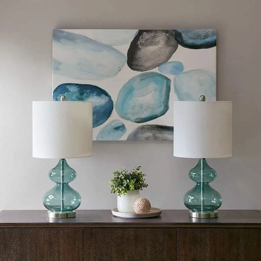 Ellipse Curved Glass Table Lamp, Set of 2 Default -DTYStore