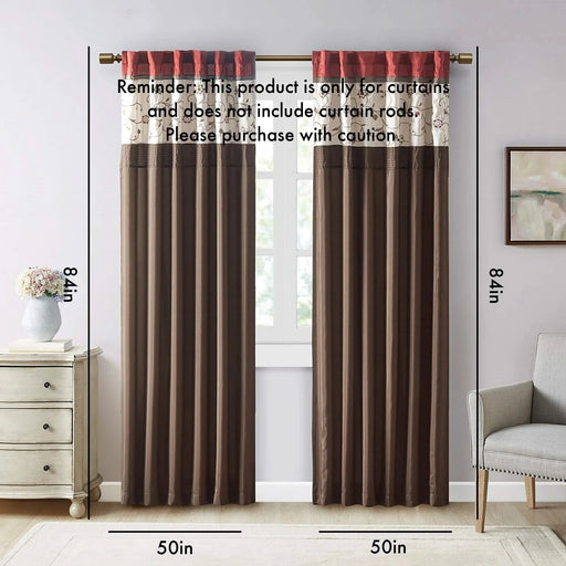 Embroidered Curtain Panel(Only 1 Pc Panel) Default -DTYStore