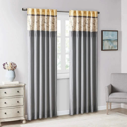 Embroidered Curtain Panel Default -DTYStore