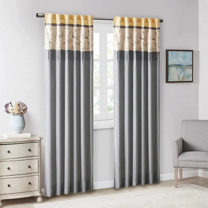 Embroidered Curtain Panel Default -DTYStore