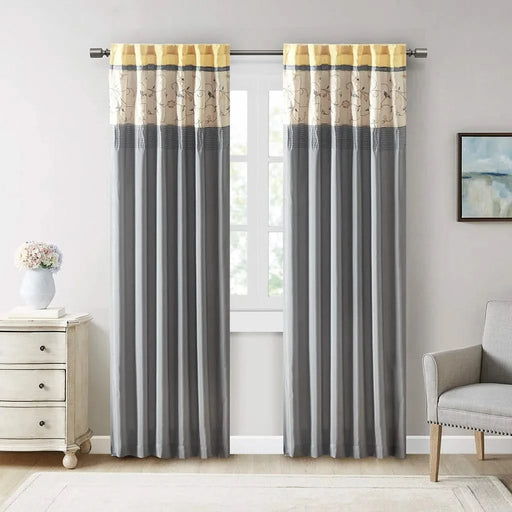 Embroidered Curtain Panel Default -DTYStore