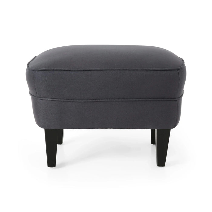 Enchanté Living Room Set with Tufted Back Club Chair and Ottoman, Grey Default -DTYStore