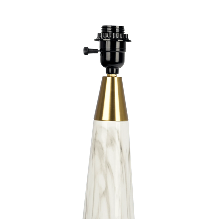 Enclave Hydro White Table Lamp with On/Off Switch Faux Marble Base Fabric Shade Default -DTYStore