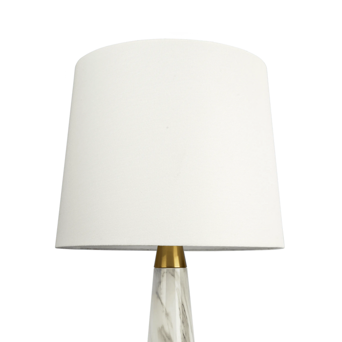 Enclave Hydro White Table Lamp with On/Off Switch Faux Marble Base Fabric Shade Default -DTYStore