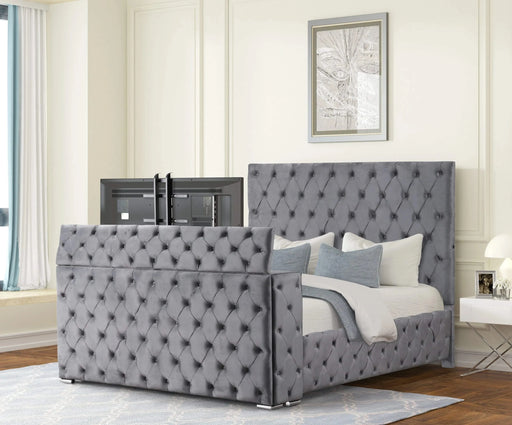 Encore Modern Style Tufted and Upholstered King 4PC Bedroom set made with wood in Gray(CA INVENTORY) Default -DTYStore