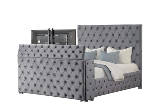 Encore Modern Style Tufted and Upholstered King 4PC Bedroom set made with wood in Gray(CA INVENTORY) Default -DTYStore