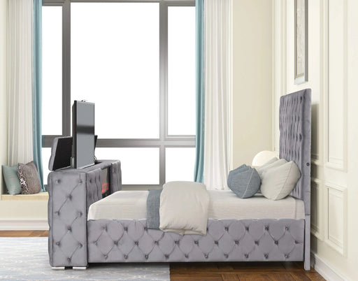Encore Modern Style Tufted and Upholstered King 4PC Bedroom set made with wood in Gray(CA INVENTORY) Default -DTYStore