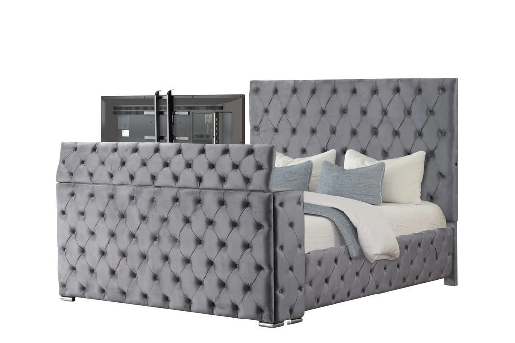 Encore Modern Style Tufted and Upholstered King 5PC Bedroom set made with wood in Gray(CA INVENTORY) Default -DTYStore