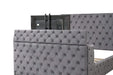 Encore Modern Style Tufted and Upholstered Queen 4PC Vanity Bedroom set made with wood in Gray(CA INVENTORY) Default -DTYStore