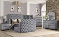 Encore Modern Style Tufted and Upholstered Queen 5PC Bedroom set made with wood in Gray(CA INVENTORY) Default -DTYStore