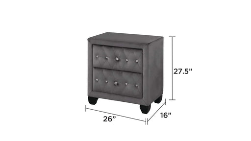 Encore Modern Style Tufted and Upholstered Queen 5PC Vanity Bedroom set made with wood in Gray(CA INVENTORY) Default -DTYStore