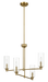 Enigma Four Lights Chandelier With Clear Ribbed Glass -Satin Brass Default -DTYStore
