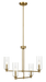 Enigma Four Lights Chandelier With Clear Ribbed Glass -Satin Brass Default -DTYStore