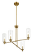 Enigma Four Lights Chandelier With Clear Ribbed Glass -Satin Brass Default -DTYStore