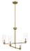 Enigma Four Lights Chandelier With Clear Ribbed Glass -Satin Brass Default -DTYStore
