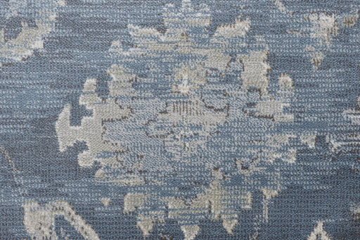 Eno Elmina Blue, Ivory and Beige Viscose Area Rug Default -DTYStore