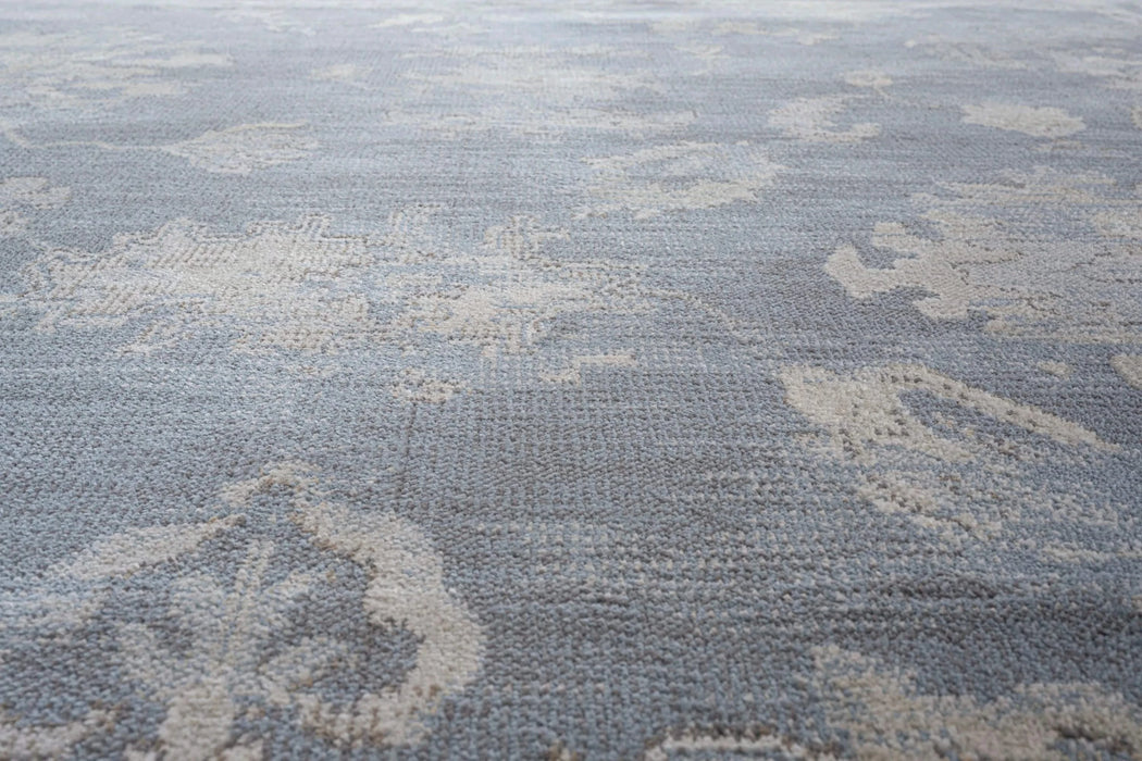 Eno Elmina Blue, Ivory and Beige Viscose Area Rug Default -DTYStore