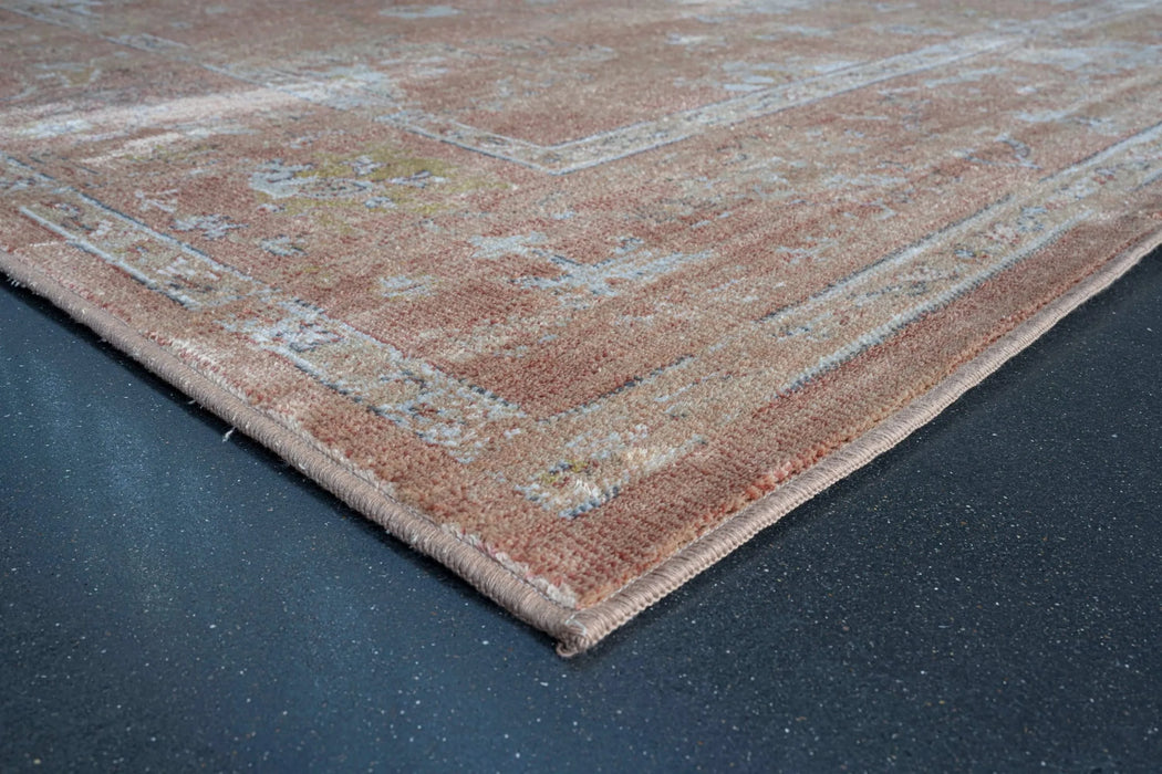 Eno Elmina Rust, Beige, Ivory, and Green Viscose Area Rug Default -DTYStore