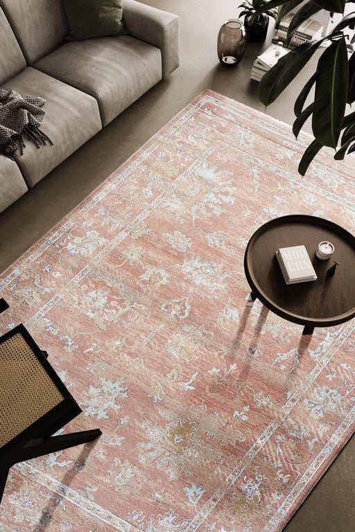 Eno Elmina Rust, Beige, Ivory, and Green Viscose Area Rug Default -DTYStore