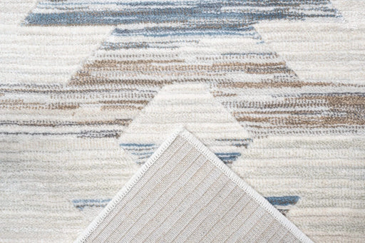 Eno Gamela Blue, Brown, Chocolate, Copper, Grey, Ivory and White Viscose Area Rug Default -DTYStore