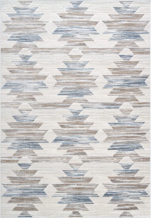 Eno Gamela Blue, Brown, Chocolate, Copper, Grey, Ivory and White Viscose Area Rug Default -DTYStore