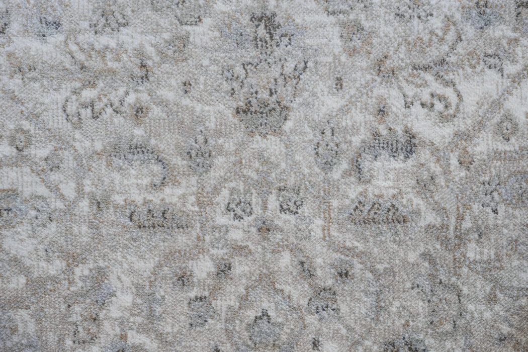 Eno Lyra Ivory, Gray, and Beige Viscose Area Rug Default -DTYStore