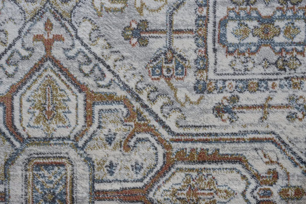 Eno Medora Blue, Ivory and Beige Viscose Area Rug Default -DTYStore