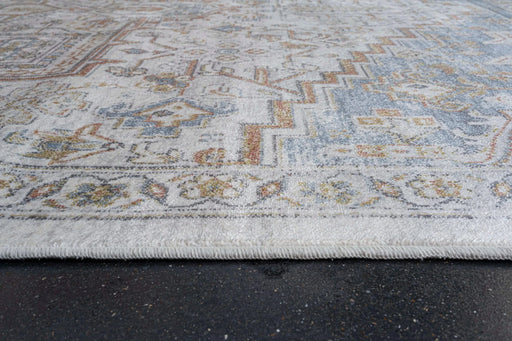 Eno Medora Blue, Ivory and Beige Viscose Area Rug Default -DTYStore