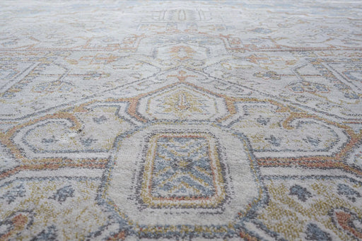 Eno Medora Blue, Ivory and Beige Viscose Area Rug Default -DTYStore