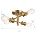 Ephemeral Retro Semi Flush Mount Ceiling Pendant with Four Lights in Antique Brass and Clear Glass, 11'W x 6.5'H Default -DTYStore