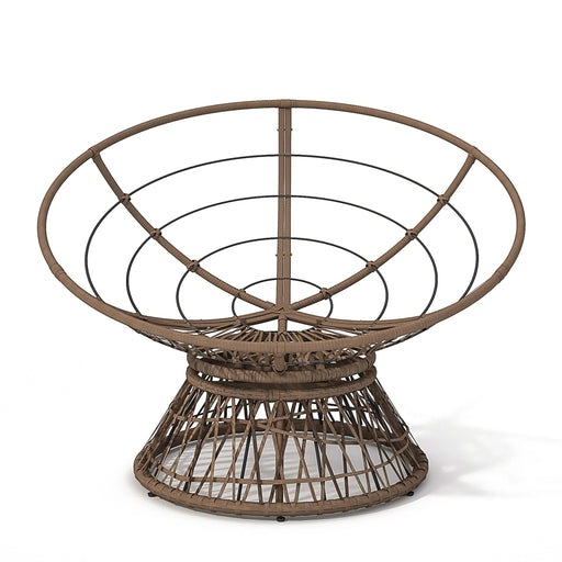 Ergonomic Wicker Chair with Cloud Density Cushion and Swivel, Brown Base, 2 Colors Default -DTYStore