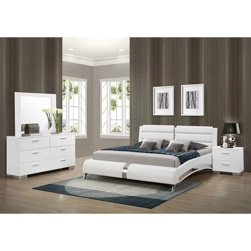 Escalon Glossy White 4-piece Queen Bedroom Set Default -DTYStore