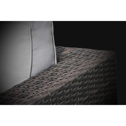 Espresso 2-Piece Rattan Wicker Patio Set with Cushions and Charcoal Concrete Fire Pit Default -DTYStore