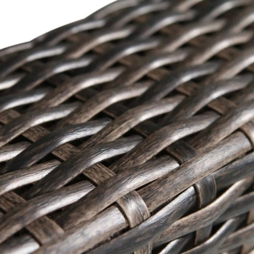 Espresso 2-Piece Rattan Wicker Patio Set with Cushions and Charcoal Concrete Fire Pit Default -DTYStore