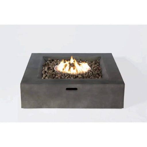 Espresso 2-Piece Rattan Wicker Patio Set with Cushions and Charcoal Concrete Fire Pit Default -DTYStore