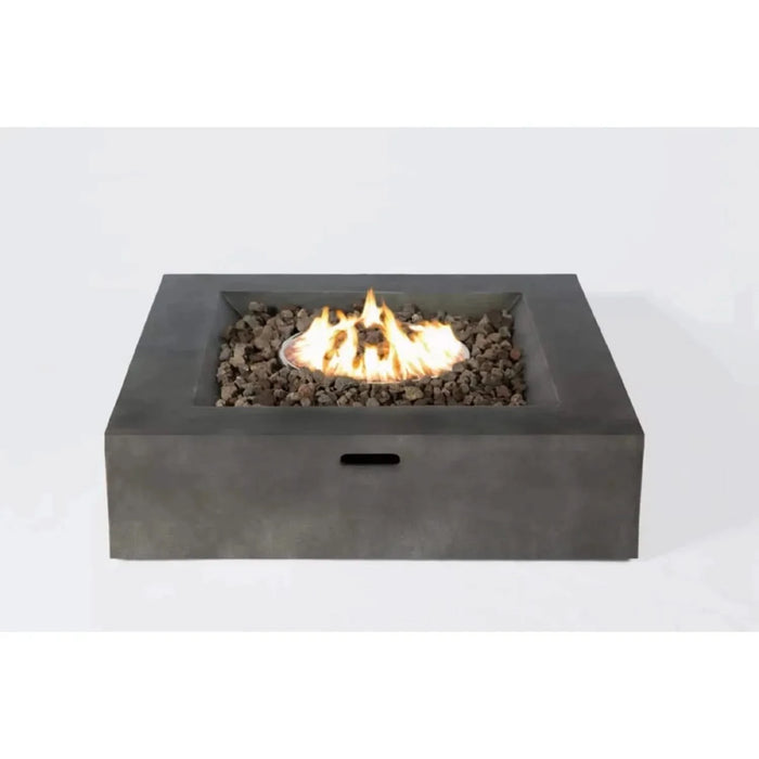 Espresso 2-Piece Rattan Wicker Patio Set with Cushions and Charcoal Concrete Fire Pit Default -DTYStore