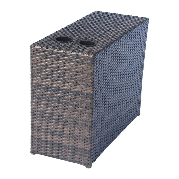 Espresso HDPE Wicker Outdoor Seating Set with Cushions, Rustproof Aluminum Frame, 4-Person Capacity Default -DTYStore